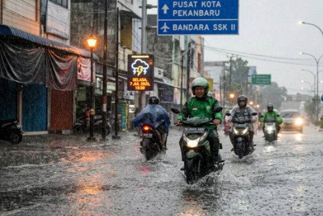 BMKG Keluarkan Peringatan Hujan Lebat dan Petir di Enam Wilayah Riau